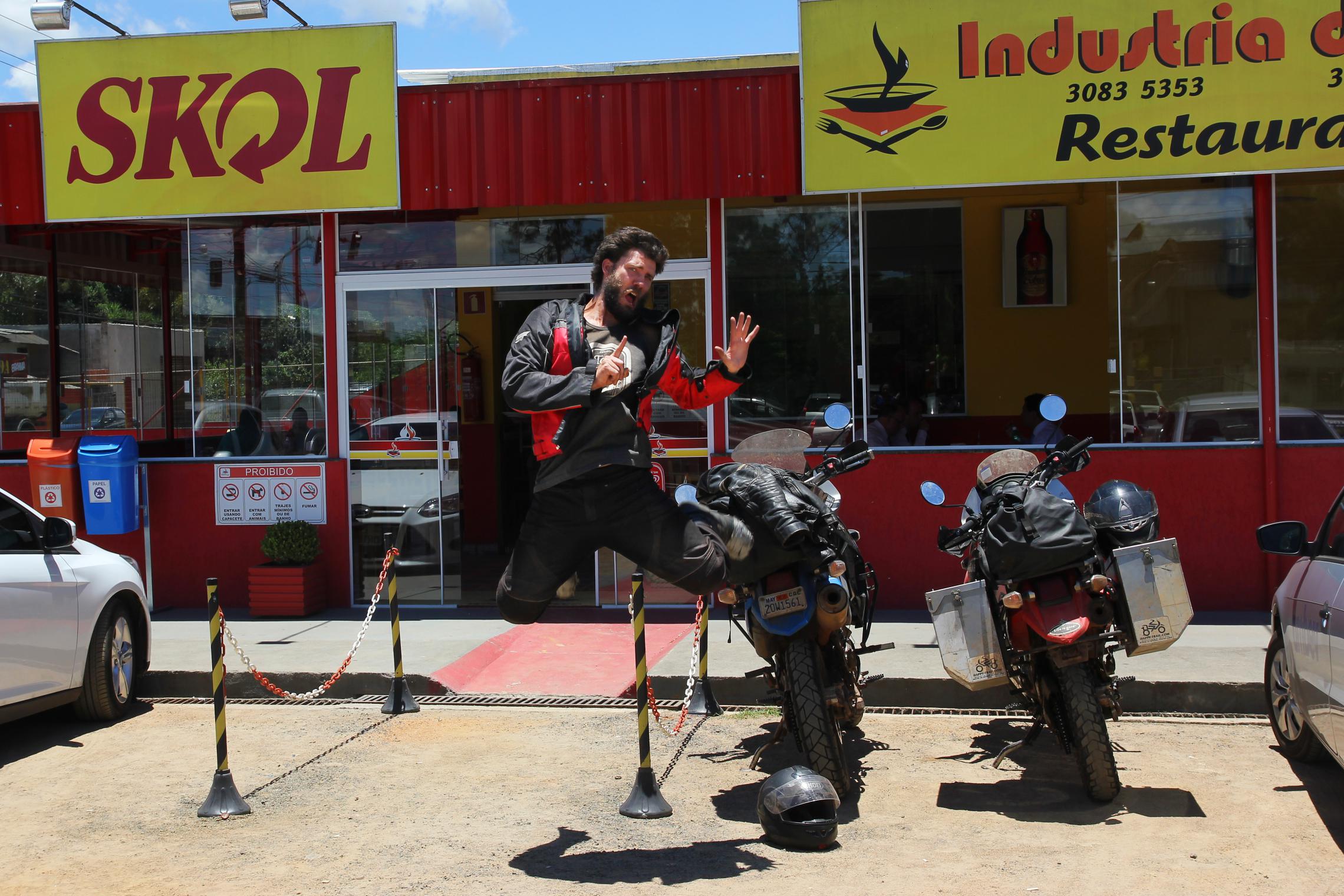 15,000 miles - The road to Rio, Brazil -- Not all milestones are scenic vistas. Some are just well-earned meals.